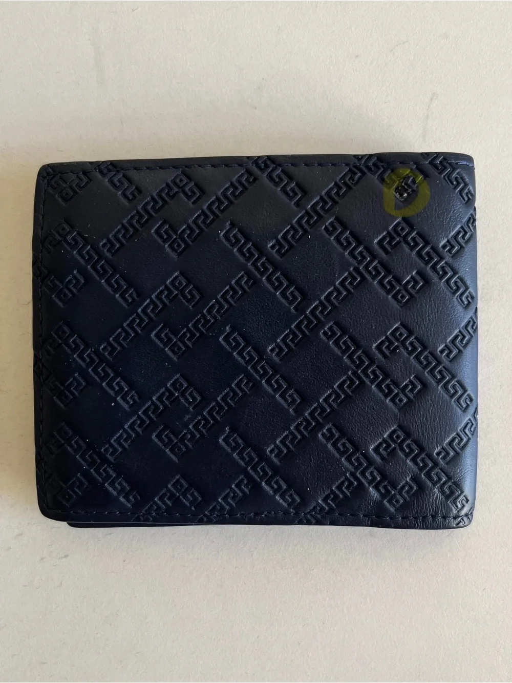 Versace navy leather